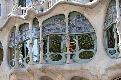 The house Casa Batllo on Barcelona, Spain