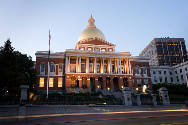 istock Massachusetts State House in Boston, MA at night 514559615