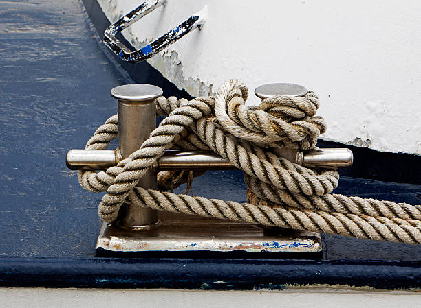 istock Bollard on the ship and tied rope 514559667