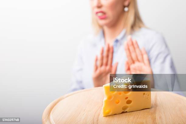 Cheese Allergies Stock Photo - Download Image Now - Cheese, Allergy, Women