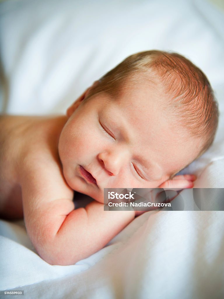 newborn baby Little newborn baby boy 12 days, sleeps Baby - Human Age Stock Photo