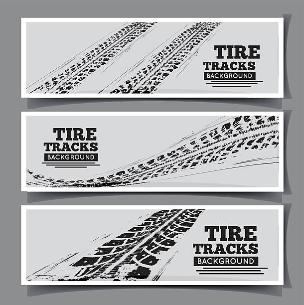 Tire tracks background Tire tracks background. Vector illustration. can be used for for posters, brochures, publications, advertising, transportation, wheels, tires and sporting events street skid marks stock illustrations