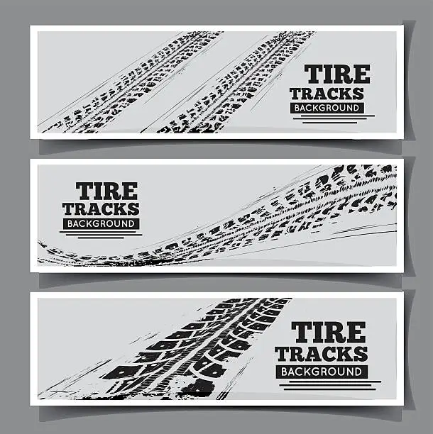 Vector illustration of Tire tracks background