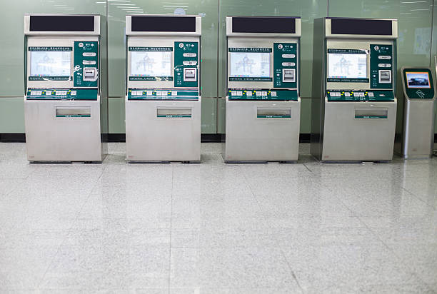 istock Modern ticketing machines in subway train station 514560274