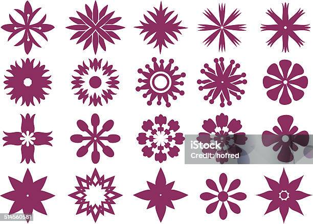 Floral Icon Design Vector Graphic Prints Stock Illustration - Download Image Now - Abstract, Acute Angle, Art