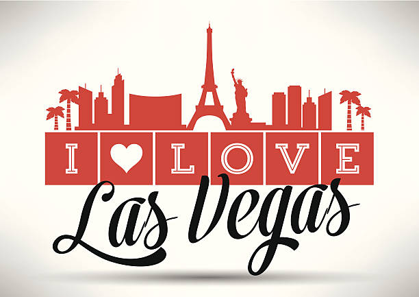 I love Las Vegas Typography Design EPS 10. Easily editable. las vegas stock illustrations