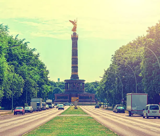 The Victory column, Siegessäule, stands in Grosser Stern square, Berlin