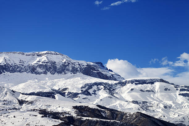 istock Snowy mountains at nice sun day 514562114