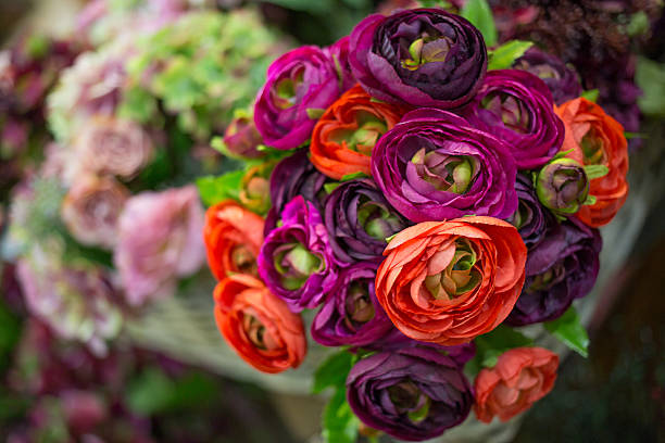 istock Colorful bouquet of artificial flowers with Ranunculus 514562674