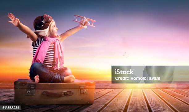 Dream Journey Stock Photo - Download Image Now - Child, Suitcase, Flying