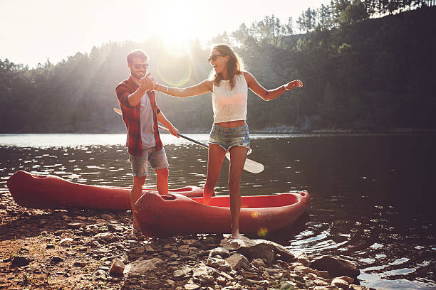 istock Couple after kayaking in the lake 514568354