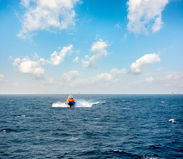 istock Boat in oilfield when moving 514570014