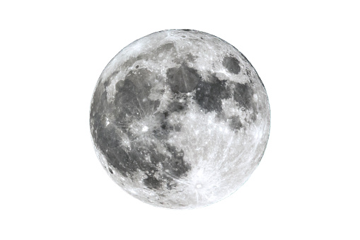 Luna llena aislado sobre blanco photo