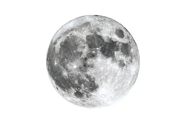 Photo of Full Moon isolated on white