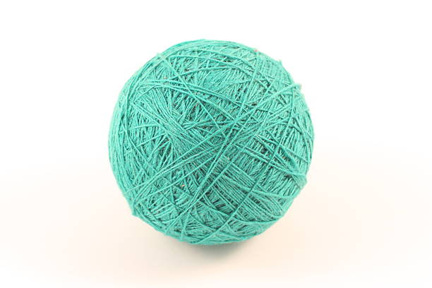 ball of wool on white background