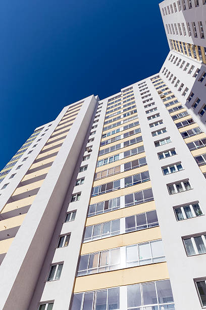 istock Residential multi-storey building. bottom view 514573058