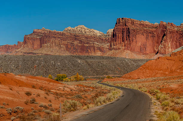 istock Blacktop Road and Cliffs, Zion national Park, Utah 514573250