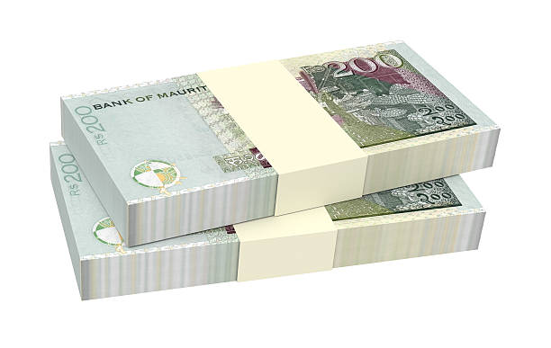 istock Mauritian rupee bills isolated on white background. 514573580