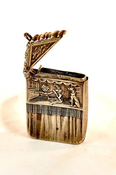 istock Antique Silver Vesta match holder 514573728