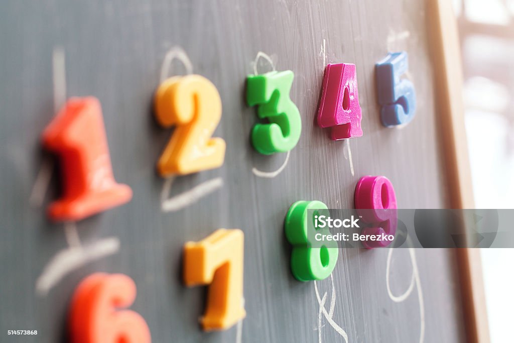 Lernen Zahlen auf einer Tafel - Lizenzfrei Mathematik Stock-Foto