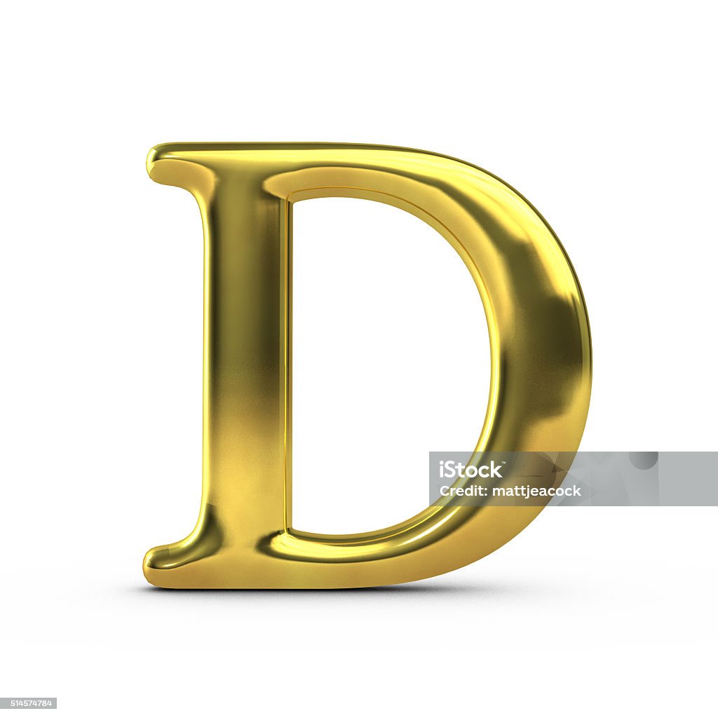 Shiny Gold Capital Letter D Stock Photo - Download Image Now ...