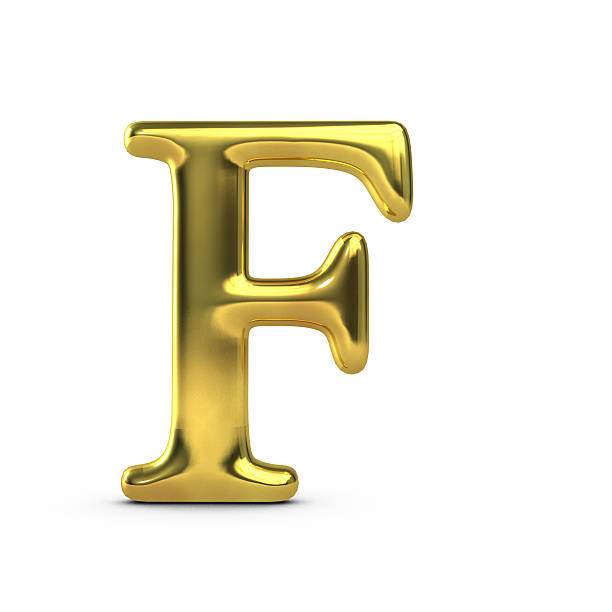 istock Shiny gold capital letter F 514574806