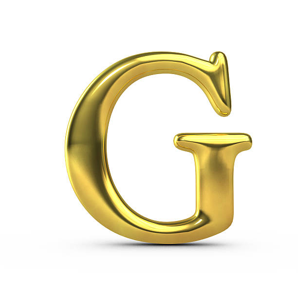Shiny gold capital letter G 3D render of a Shiny reflective capital letter G gold g stock pictures, royalty-free photos & images