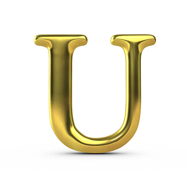 istock Shiny gold capital letter U 514575280