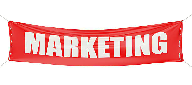istock marketing concept on the red banner 514576920
