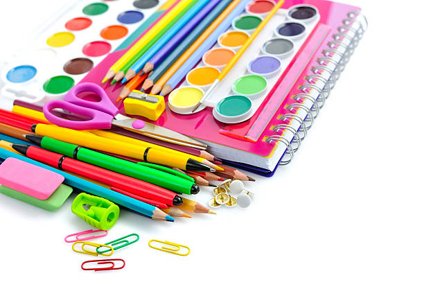 istock Office and student accessories on white. Back to school concep 514578336