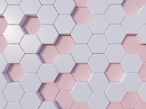 istock Rose Quartz  abstract 3d hexagon background bee hive 514579046