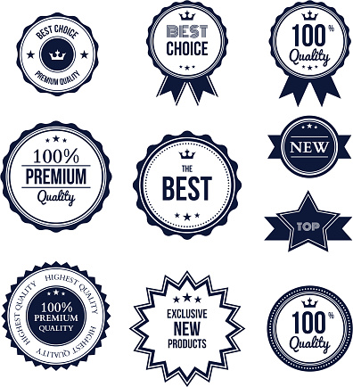 Premium quality best choice labels set isolated vector illustration