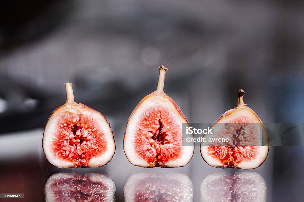 Figs Exposed macro of figs halved. Cross Section Stock Photo