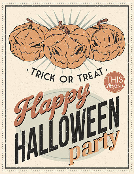 istock Halloween party poster. Vintage style illustration 514585763