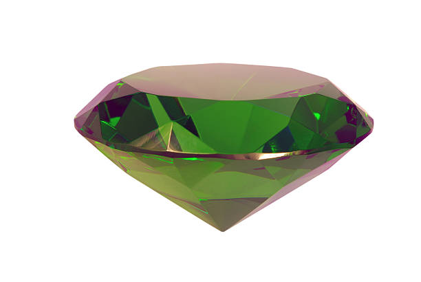 istock Green emerald gemstone on white background, lateral view 514588943
