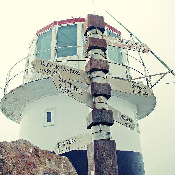 The old lighthouse at the top of Cape Point in South Africa.