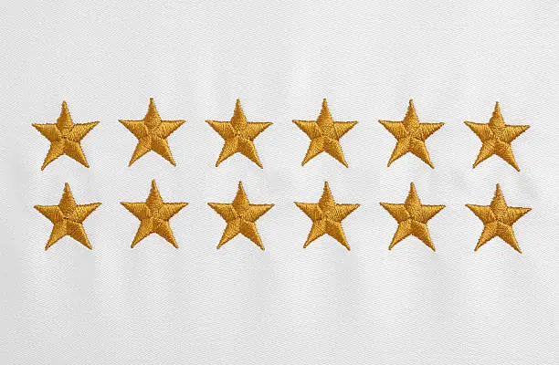 Photo of Stars embroidered on white cloth