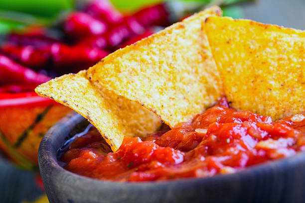 istock Mexican tortillas salsa and chili peppers. 514611751
