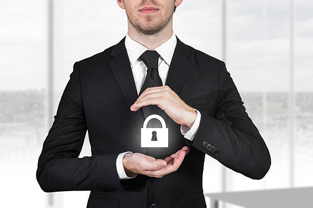 замок безопасности бизнесмен защиты управления - top secret secrecy mystery data стоковые фото и изображения