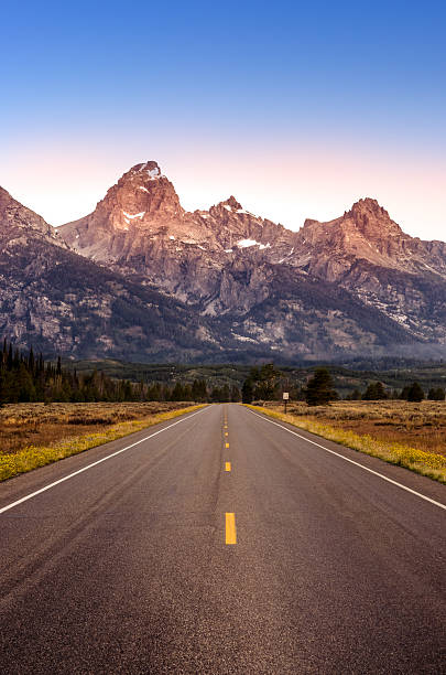 istock Scenic view of Grand Teton mountain range and road 514612151