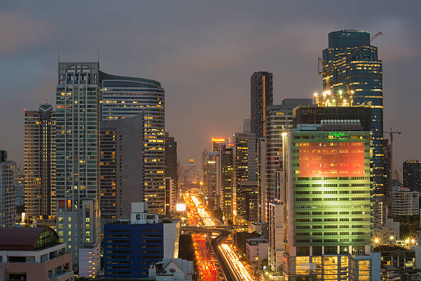 istock Aerial view of bangkok at twilight night. 514613529