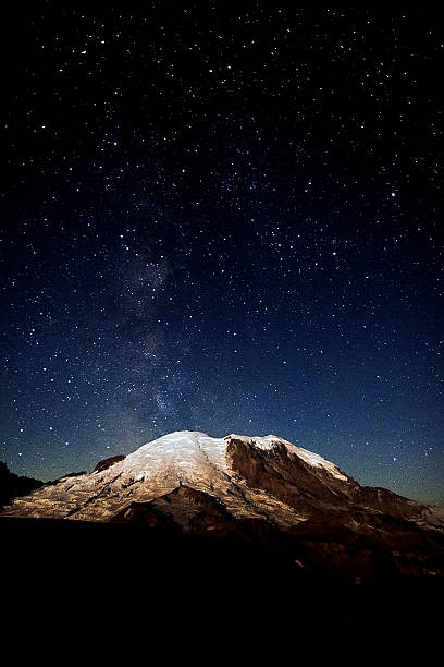 Mt. Rainier at Night stock photo