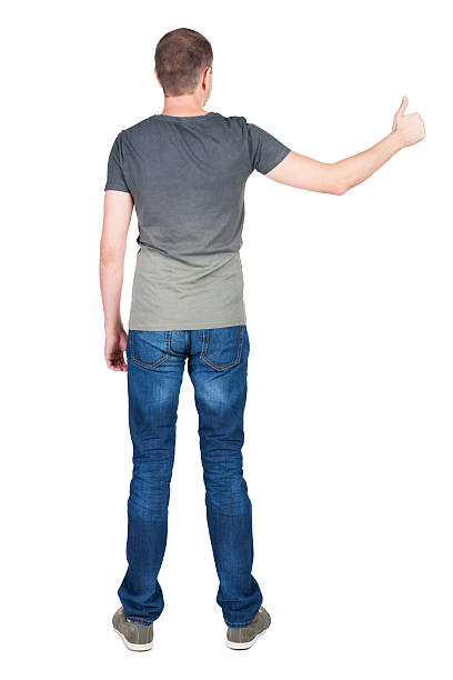 istock Back view of  man in t-shirt. 514614751