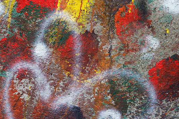 istock Part of the old painted wall 514616603