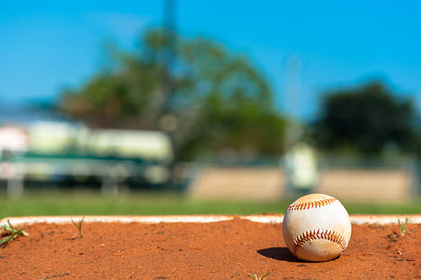 istock Baseball Bat and Ball on Grass Field 514618592