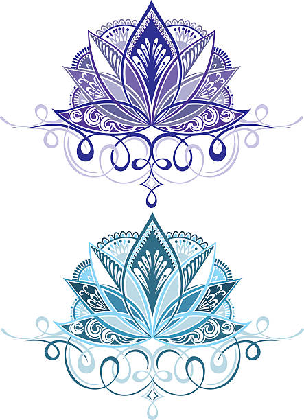 lotus blumen - design abstract petal asia stock-grafiken, -clipart, -cartoons und -symbole