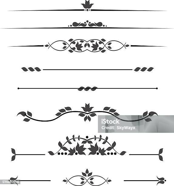 Set Of Decorative Monograms For Text Patterned Stripes Isolated Stock Illustration - Download Image Now