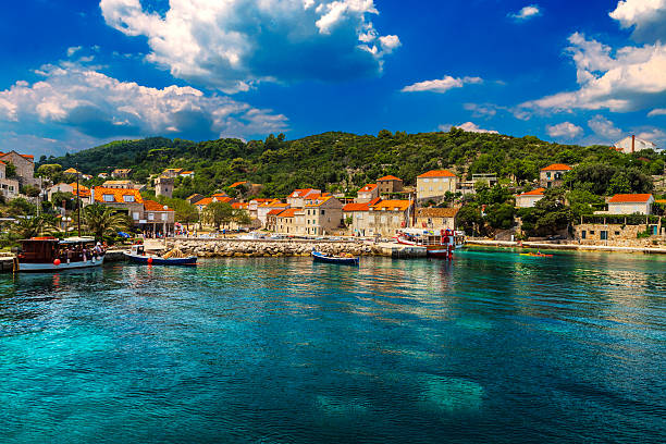 isola di sipan - adriatic sea sea architecture bay foto e immagini stock