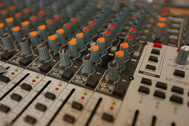 istock TV broadcasting, working with video and audio mixer 514622878