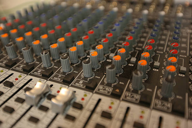 istock TV broadcasting, working with video and audio mixer 514623340